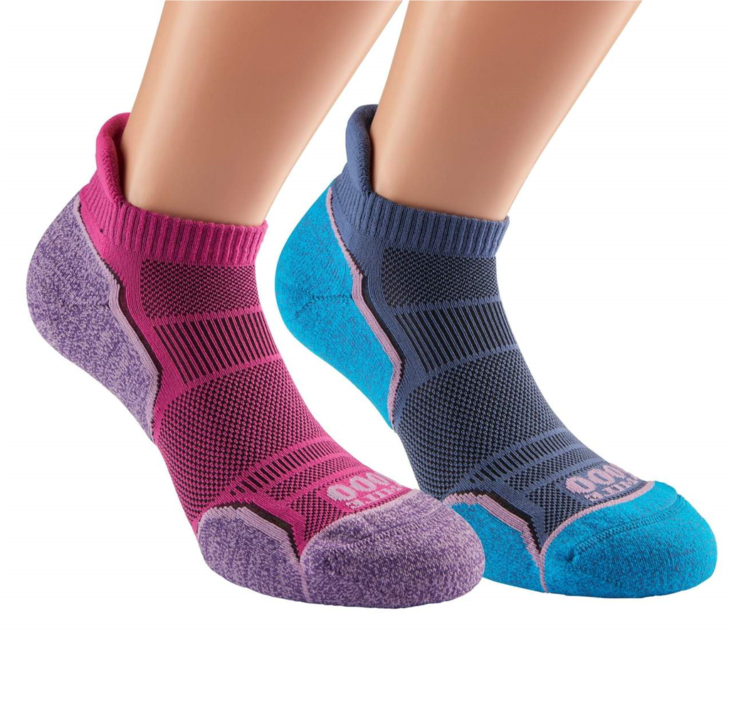 1000 MILE WOMENS RUN SOCKLET TWIN PACK