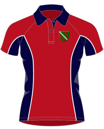 STROUD HOCKEY CLUB WOMENS HOME SHIRT WITH NUMBER - RED/NAVY