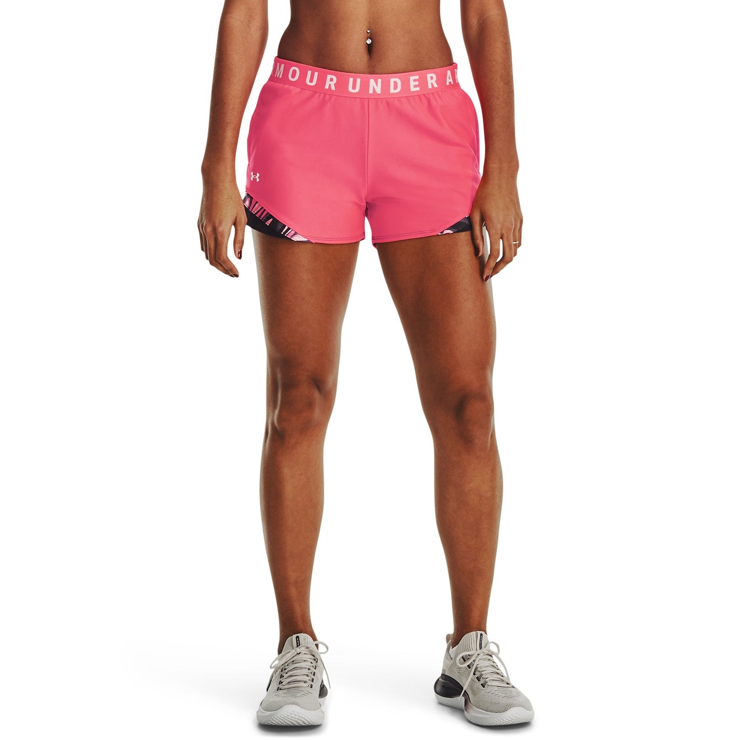 UNDER ARMOUR WOMENS PLAY UP 3.0 TRI COLOUR SHORTS