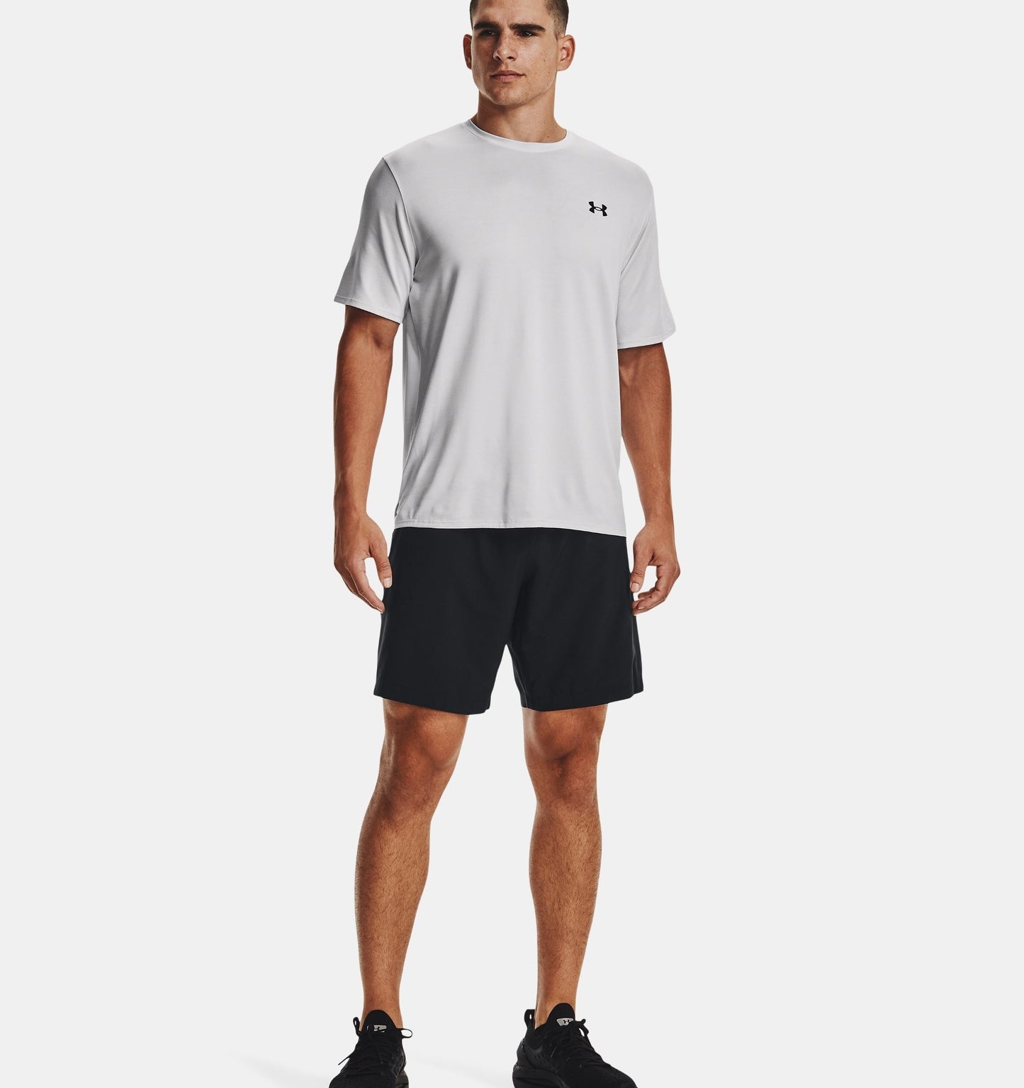 UNDER ARMOUR MENS WOVEN GRAPHIC SHORTS - BLACK