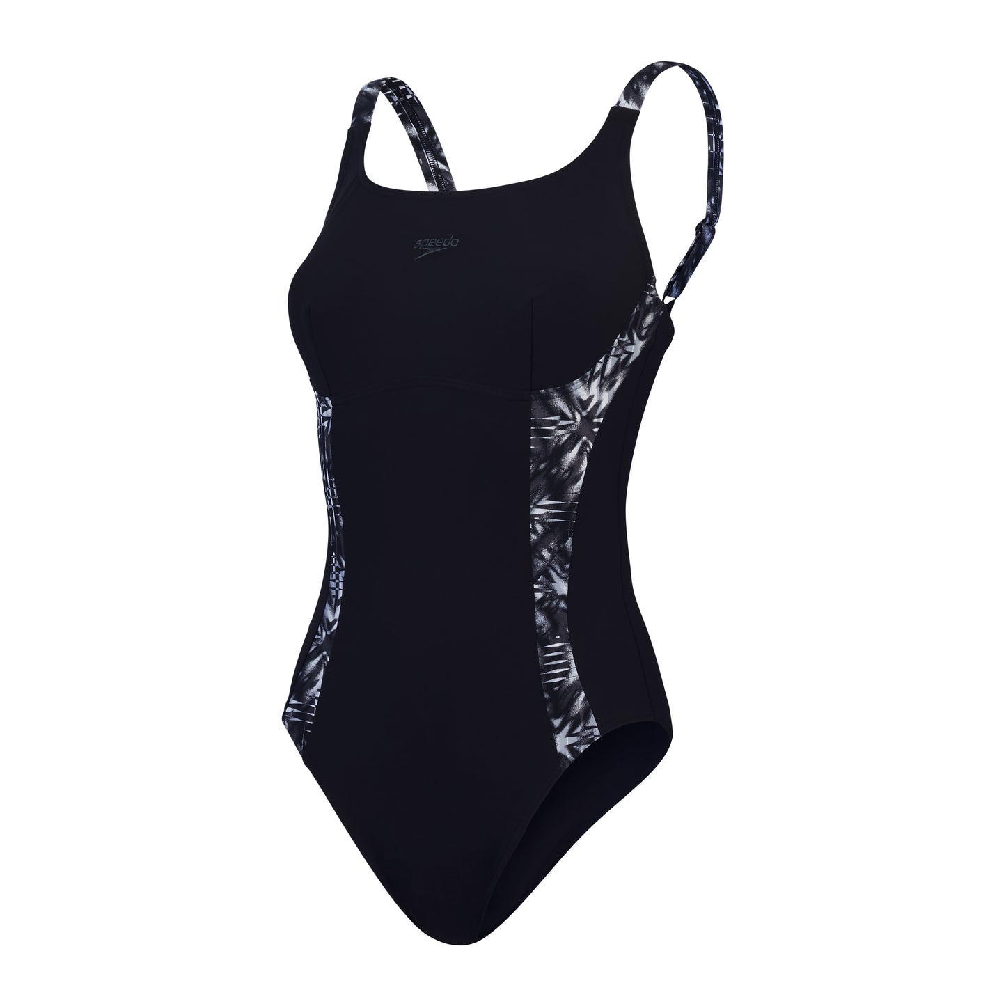 SPEEDO WOMENS SHAPING PRINTED SPLICE SWIMSUIT