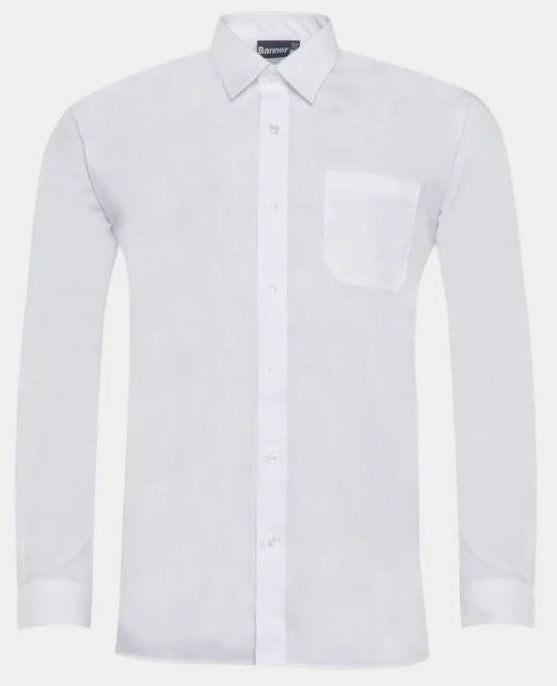 WHITE TWIN PACK LONG SLEEVE SHIRTS - 14.5" - 17" COLLAR