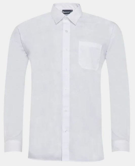 WHITE TWIN LONG SLEEVE PACK SHIRTS - 12.5" - 14" COLLAR