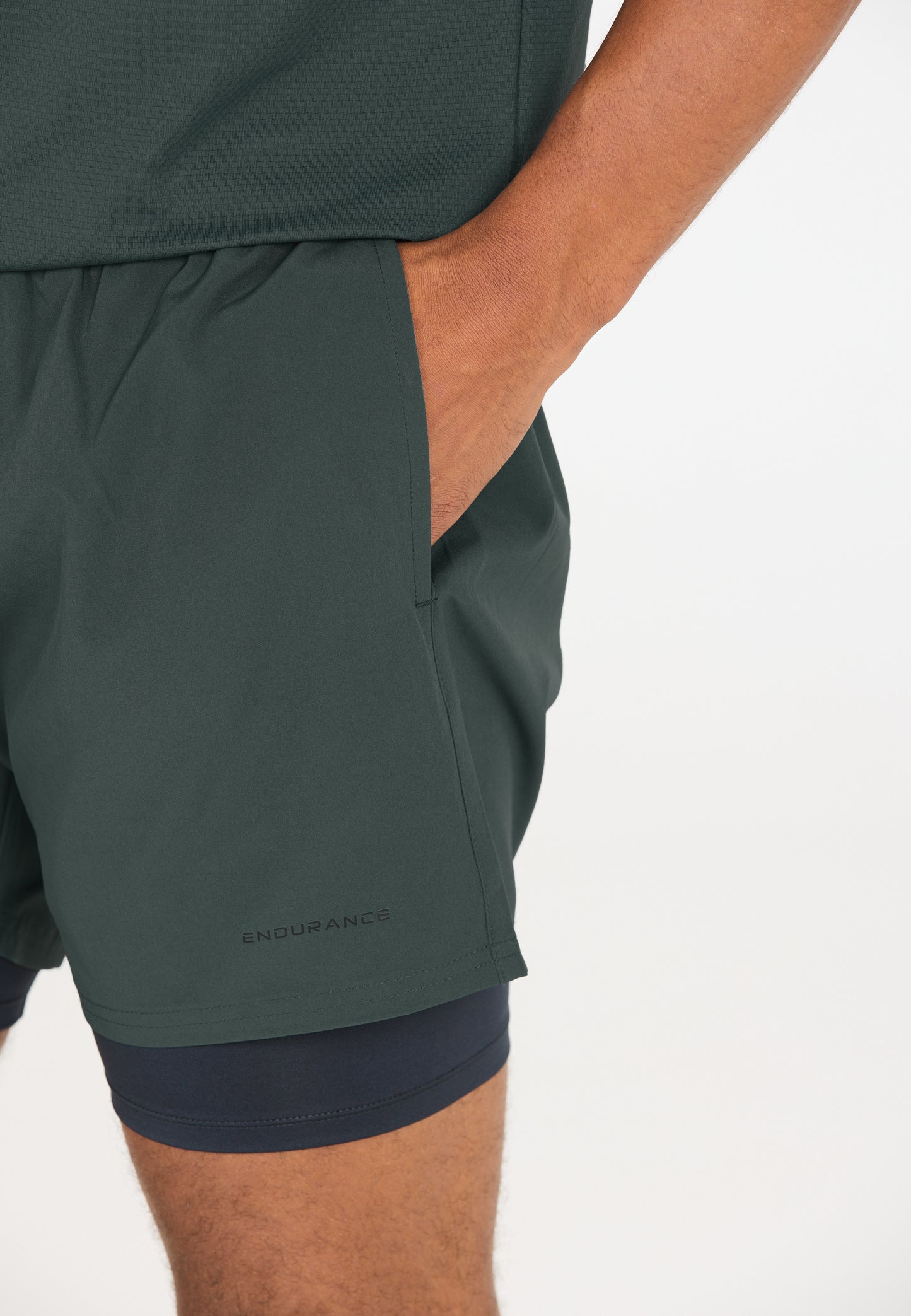 ENDURANCE MENS KROS 2IN1 SHORTS