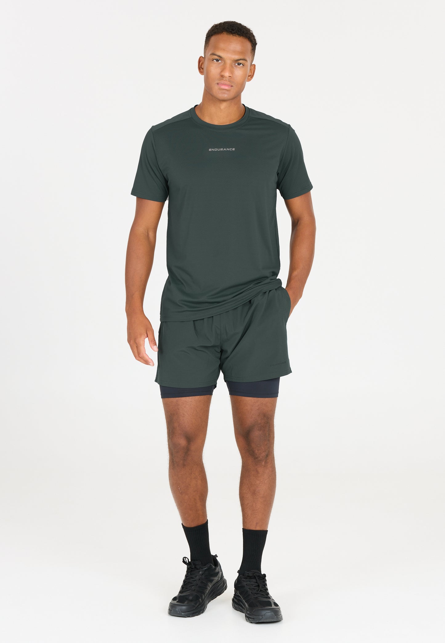 ENDURANCE MENS KROS 2IN1 SHORTS