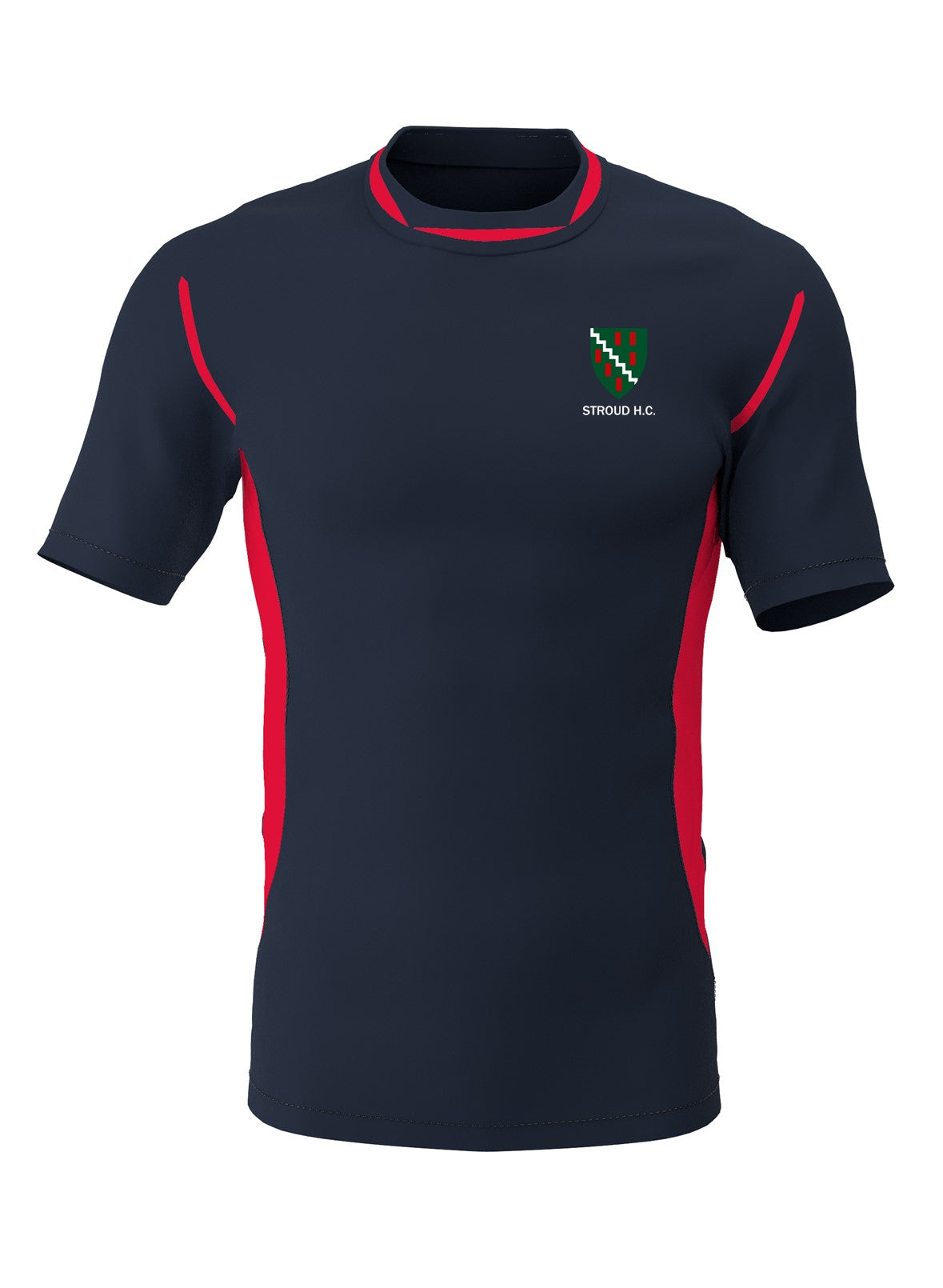 STROUD HOCKEY CLUB JUNIOR PRO TRAINING TEE - NAVY/RED