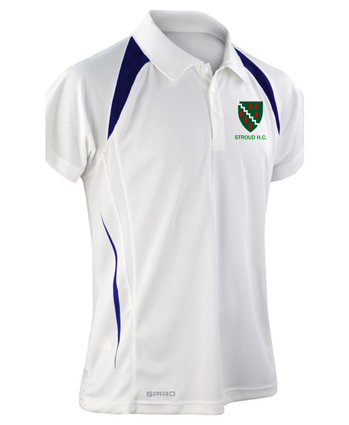 STROUD HOCKEY CLUB MENS AWAY SHIRT WITH NUMBER - WHITE/NAVY