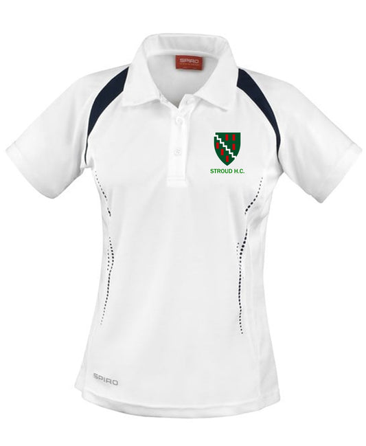 STROUD HOCKEY CLUB WOMENS AWAY SHIRT WITH NUMBER - WHTE/NAVY