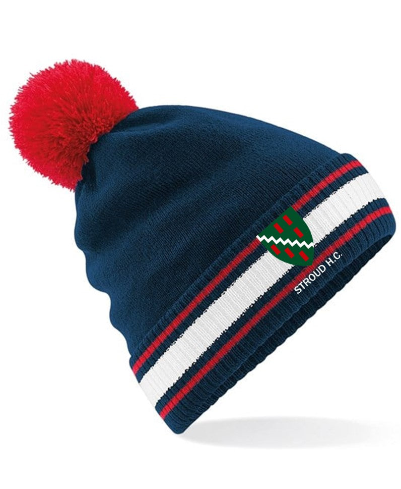 STROUD HOCKEY CLUB STADIUM BOBBLE HAT - NAVY/RED/WHITE