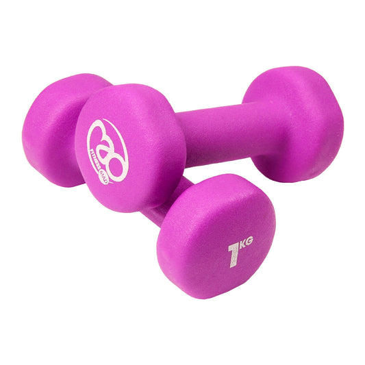 FITNESS MAD 1KG NEOPRENE DUMBBELLS